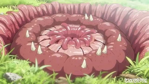Anime hentai girl trapped in giant spiked tentacle pussy pit, Tenta time vol.1