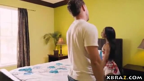 Savanah Storm: White stud stands with horny black teen in dress