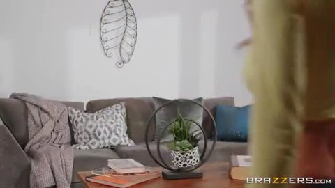 Busty blonde MILF from Mommy Got Boobs teases on couch
