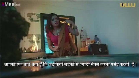 Classy Indian babe in red saree and blouse, seductive pose