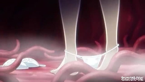 Anime girl in white panties surrounded by pink tentacles, Tenta time vol.1 ep1
