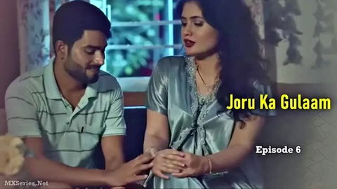 Indian MILF in silky dress kissed passionately by man in Joru Ka Ghulam Ep 6