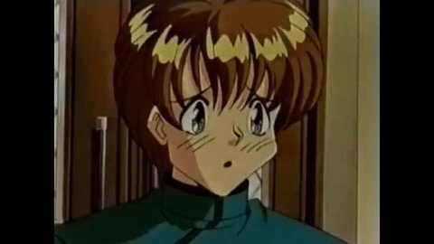 Cute anime girl with big eyes surprised expression Isourou Tengoku ep 1