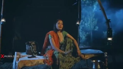 Indian MILF in green saree sits seductively on bed, Dur Ke Naate Part 7