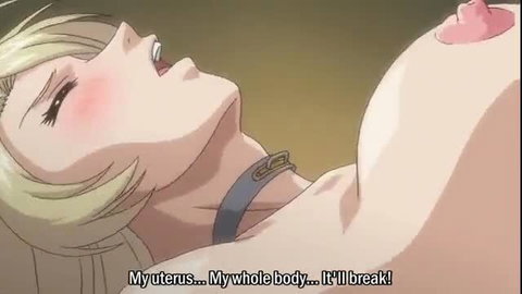 Busty blonde anime girl screams as giant alien cock stretches her pussy