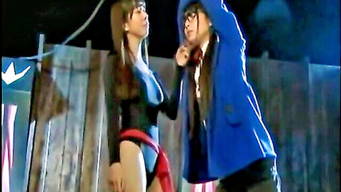 Two Asian women in intimate bondage heroine pose, amateur JAV style