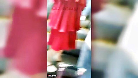 Big cumshot on woman's red dress, sexy adult video thumbnail