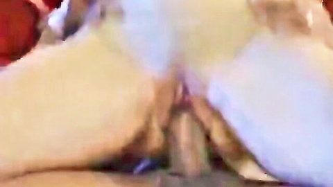 Sweet Angela takes two cocks in double vaginal penetration closeup