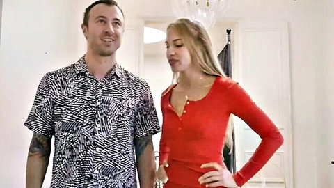 Khloe Kapri and Chad Alva standing intimately on blind date