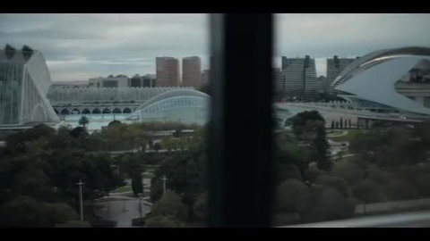 Ivana Baquero topless cityscape view from hotel window