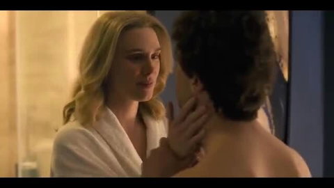 Aurora Giovinazzo in robe touches Gaia Weiss nude neck intimately
