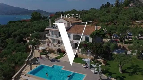 Vixen luxury hotel overlooking sea with pool and elegant villa