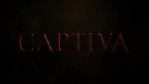 Captiva Latina title screen - intense red glowing font on dark background