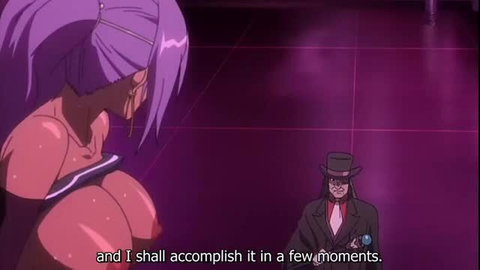 Purple-haired anime babe in lingerie bends over for suited man in Koutetsu No Majo Annerose