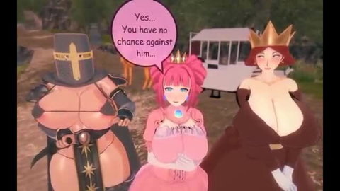 Japs8005 pink-haired princess, busty knight & queen taunt in Come To An Age 4