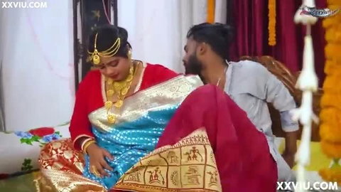 Rushali huge boobs Desi Indian bride first night fuck in saree