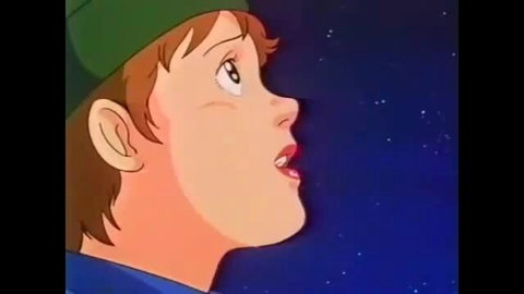 Cute anime girl in green beret gazing at stars, JAV hentai thumbnail