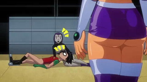 Teen Titans Starfire big ass over Robin Beast Boy Raven hentai parody
