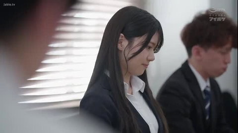 Asian office lady in suit with long black hair, JAV thumbnail