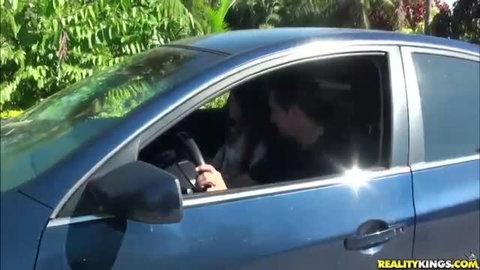 Alice March in car with man, Fuck my Brother's Friend scene