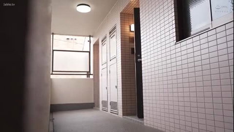 Japanese JAV hallway balcony, tiled walls, bathrooms, S1 studio