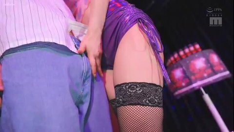 Aoi Ibuki grabs cock in club, fishnets garter stockings JAV tease