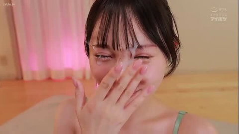 Hayashi Mei covers face with cum, teary eyes in JAV massage scene