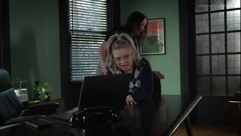 Kaiia Eve dominated by boss at desk in Intern Domination