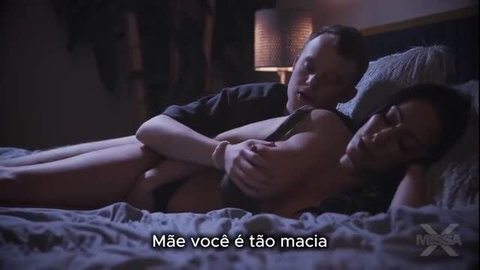 Jennifer White as horny stepmom spooned nude in bed by lover