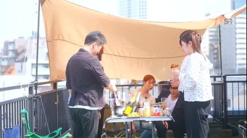 Sasakura Aoi in red lingerie, legs spread for JAV cunnilingus