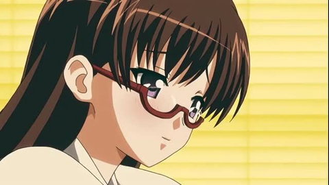 Hot anime teacher with glasses and huge tits in JAV scene