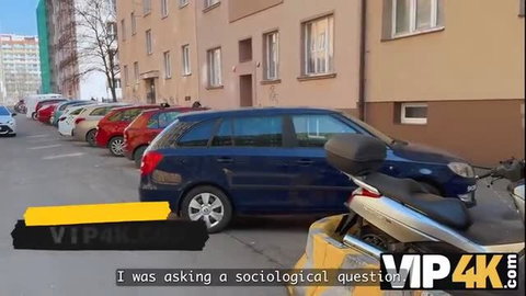 Urban parking lot with cars and scooter, VIP4K video thumbnail