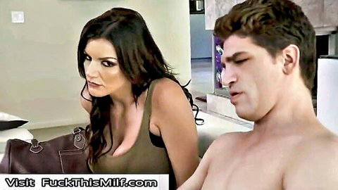 Busty brunette MILF Becky Bandini with stepson in tense moment