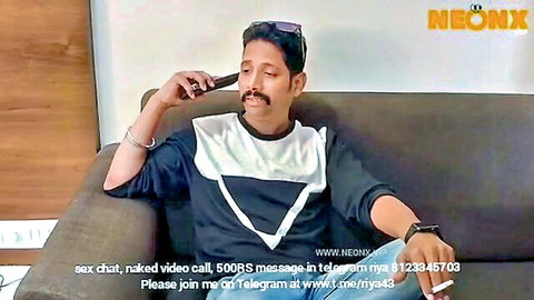 Indian man in sunglasses and casual wear promoting Telegram sex chat and naked videos, Lust Secrets 2.0