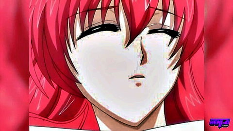 Seductive red-haired anime girl with half-closed eyes in Hentai Pros Haramix 1