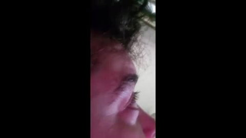 Chubby FTM Aviola Syn closeup eye view riding schlong