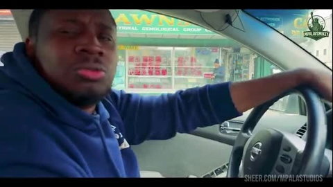 Ebony Mystique in car at Harlem pawn shop, MpalavsMikey show