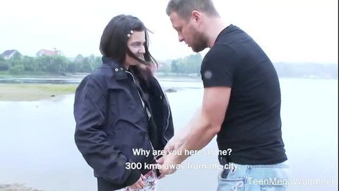 Lizi Vogue asks why you're here 300km from city by lake in outdoor scene