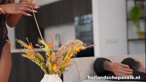 Suraya Nidia in lingerie teases with flowers, hot ebony babe