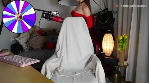 TheNorthQueen in red lingerie spins wheel nude stream tease