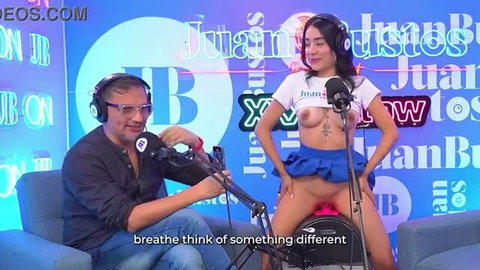 Colombian MayraOficial nude on Sybian, tits out, wet pussy exposed