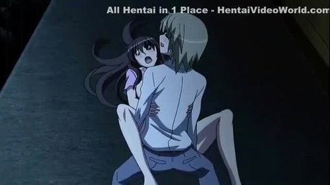 Aki Sora hentai girl with black hair lifted and fucked by green-haired guy