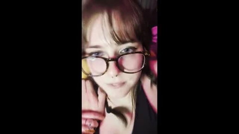 Cute brunette PAWG ICYGIC in glasses, teasing girlfriend experience closeup