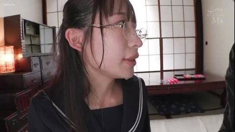 Shirotori Rei wet Asian JAV girl in nose hook glasses closeup