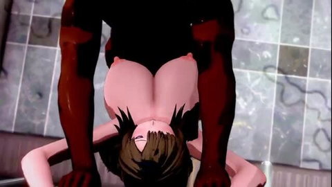 Kurono221d as Mother Nanako upside down held by black man, nude big tits exposed