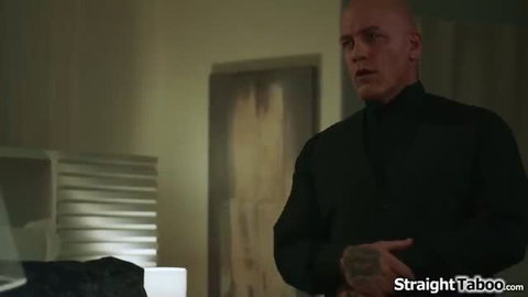 Derrick Pierce in black shirt tattooed hands, wedding night stepdad tease