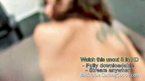 Tattooed nympho stripper back view, Backroom Casting Couch anal tease