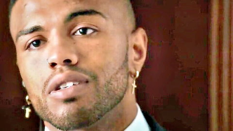 Handsome Black man in suit, intense gaze for Annabel Redd's Blacked interracial scene