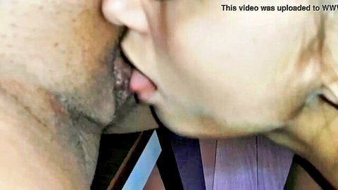 Lesbian girlfriend eating pussy while receiving sensual massage