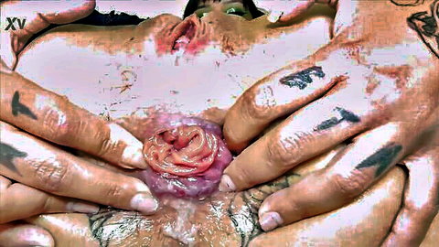 Sayuri Sakai tattooed pussy close-up in extreme anal orgy with Priscila Belini